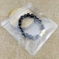 Obsidian style bead bracelet with golden Pixiu charm and six-word mantra symbols - 10mm Six-Syllable Mantra Pixiu (Bagged)
