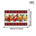 Detailed dimensions of 44x29.5cm Christmas placemat with red plaid and festive ornaments - 1 Piece