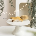 Realistic flocked squirrel ornament with pinecone for Christmas tree decoration - Brown Running Squirrel