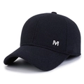 Navy blue men's winter baseball cap with thick twill fabric and M Sport metal badge - M Label Navy Blue