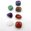Set of 7 natural irregular polished crystal tumbled stones for net necklace pendants - Red Stone Style 7 Chakra Stones (7 Loose Stones)