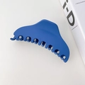 Minimalist solid blue resin hair claw clip with a glossy finish for elegant updos - Flat Head Style / 12cm / Klein Blue