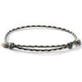 Bohemian handmade braided rope bracelet in navy, dark green and khaki color - Navy Dark Green Khaki