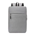 Light gray minimalist business laptop backpack with textured fabric and USB charging port - 515 No USB / Gray