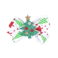 Pince à cheveux de Noël avec nœud blanc scintillant et motif sapin pour enfant - Motif Sapin Blanc (14#)