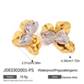 Orecchini a fiore bicolore in acciaio inossidabile, design impermeabile e ipoallergenico - Bicolore Oro Argento