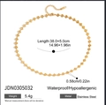 Collana a maglia a ventaglio placcata oro 18K in acciaio inossidabile ipoallergenico - Design a Maglie di Catena a Ventaglio (JDN0305032)