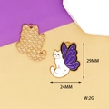 Detailed size specifications for a cat charm with purple wings, measuring 29mm by 24mm - 9 Butterfly Cat