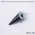 Modelo de sushi Temaki japonés en miniatura con algas y textura de arroz, 5,8cm - Sushi de Pimiento Verde Picado-Sin Hebilla