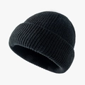 Klassische schwarze Strickmütze für Damen und Herren mit weichem Rippenmuster - 56-58cm(Elastisch) / Schwarz