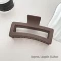 Matte brown 12.5cm shark hair claw clip for thick hair in minimalist rectangular style - Length approx 12.5cm / 16# Coffee Square Clip 13CM