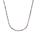 Necklace 3mm Multi-color Silver