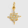 Ciondolo a forma di stella in acciaio inossidabile placcato oro 14K con zirconi - Stella a otto punte(ZP39308) / Oro