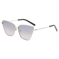 Occhiali da sole cat-eye Y2K con montatura in argento e lenti sfumate viola - Montatura Argento Lente Argento Sfumato