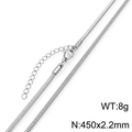 Collier chaîne serpent en acier inoxydable argenté, largeur 2,2 mm avec fermoir mousqueton - Collier Argenté (KN298013-Z)