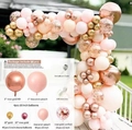 Kit arche de ballons 96 pièces or rose et pêche avec ballons confettis et dorés chrome - Type E-Or Rose/Pêche Ensemble de Ballons