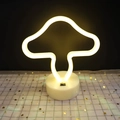 Warm white LED neon lamp in mushroom shape with white base and toggle switch - Warm White Mushroom