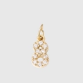 Golden number 8 pendant with sparkling cubic zirconia on a minimalist gray background - Number 8(ZP39295) / Gold