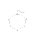 Elegante bracciale in argento sterling S925 con ciondoli a stella e perle metalliche - Argento