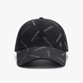 Black mesh baseball cap with all-over DISANGSA lettering and breathable grid fabric - Adjustable / Black