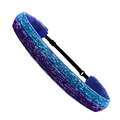 Blue-purple gradient glitter sequin headband with adjustable black elastic band for kids - Blue Purple Gradient