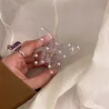 Transparent resin butterfly hair claw with faux crystal texture and pearl embellishments - 3# Simple Pearl Transparent Butterfly Claw Clip / Transparent/White Pearl