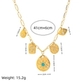 18K vergulde ketting met hemelse hangers van ster, zon, oog en blauwe stenen - Afgewerkte Ketting