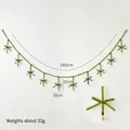 180cm Grüne Samt-Weihnachtsgirlande mit Schleifen und goldenen Glocken für Deko - Hellgrün
