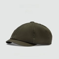 Retro dark green canvas docker cap with minimalist design and vintage brimless style - Army Green