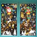 Christmas Gingerbread Man and Snowman static window clings on glass doors - 4-Pack Combination BQ369+370+427+428
