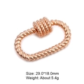 Oval rose gold twisted rope carabiner screw clasp for jewelry making and accessories - Style 23 (Rose Gold Twisted Rope Oval Clasp 29x18mm)