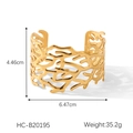 Bracelet manchette corail évidé en acier inoxydable doré 18 carats au design ouvert - Style creux de branche de corail doré (HC-B20195)