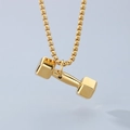 Collana con ciondolo a manubrio in oro lucido con catena a scatola per sportivi - Con Catena / Oro