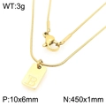 Collana in acciaio inossidabile placcato oro 18 carati con ciondolo lettera B - Lettera B (KN293428-Z) / Oro