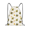 Detalle de mochila con cordón, estampado de abejas y esquinas reforzadas abajo - Panal de Abejas de Dibujos Animados (jiayingskd64)