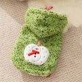 Green fleece dog hoodie with cute snowman embroidery and soft plush lining for winter - XXL / 2025 New Green Starry Sky
