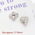 Detail showing 17*18mm silver heart pendants with clear zircon and hollow back design - 12# Faceted Heart Silver Pendant