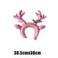 Pink reindeer antler foil balloon headband with Merry Christmas print 38.5x38cm - Mini Christmas Headband Reindeer Antlers Pink