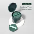 Teardrop makeup sponge set in dark green with storage case for BB cream application - Waterdrop Shape (7 Pcs Set) / Pineapple Dark Green