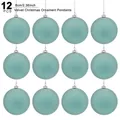 Lot de 12 Boules de Noël Floconées Vert Sauge 6cm de Diamètre pour Décoration de Sapin - 6cm-12 Pièces / Vert Clair
