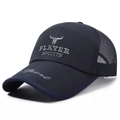 Berretto da baseball in mesh blu scuro con ricamo Player Sports argento sportivo - Regolabile / Blu navy