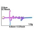 Rainbow gradient 304 stainless steel Pray cross pendant 4.0cm jewelry accessory - Pray / Rainbow