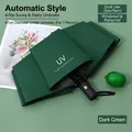 Dark green 8-rib automatic folding umbrella with UV protection coating and 97cm diameter - 8-Rib UV Automatic / Army Green