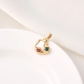 Handmade 18K gold plated heart pendant with white shell and colorful zircon inlay - Style A / Gold