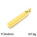 Polished gold rectangular bar pendant necklace with stainless steel finish and snake chain - Gold Color Pendant Only (KP99142-KFC)