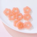 Pink translucent acrylic 5-petal flower charms for DIY jewelry and hair accessories - Translucent Pink