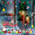 Christmas Santa Claus on scooter and festive train static window clings set decoration - HYC-92 Festive Train