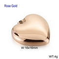 Polished heart-shaped stainless steel pendant in rose gold finish 16x16mm size - Medium Rose Gold Heart Pendant (KLJ2572-Z)