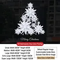 White snowflake Christmas tree static window sticker in UV print with various sizes - SDUV094 (White Snowflake Tree)