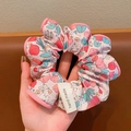 Roze bloemen kant scrunchie met handgemaakt label en hoogwaardige stoffen afwerking - #5 Roze Tulp - 14cm